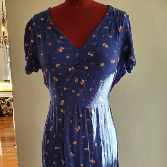 American Eagle Blue Floral Day Dress - Picture 1 of 3
